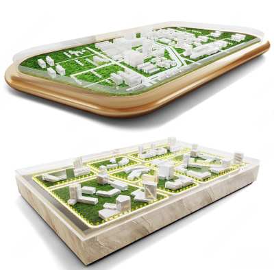 现代售楼处沙盘3D模型下载